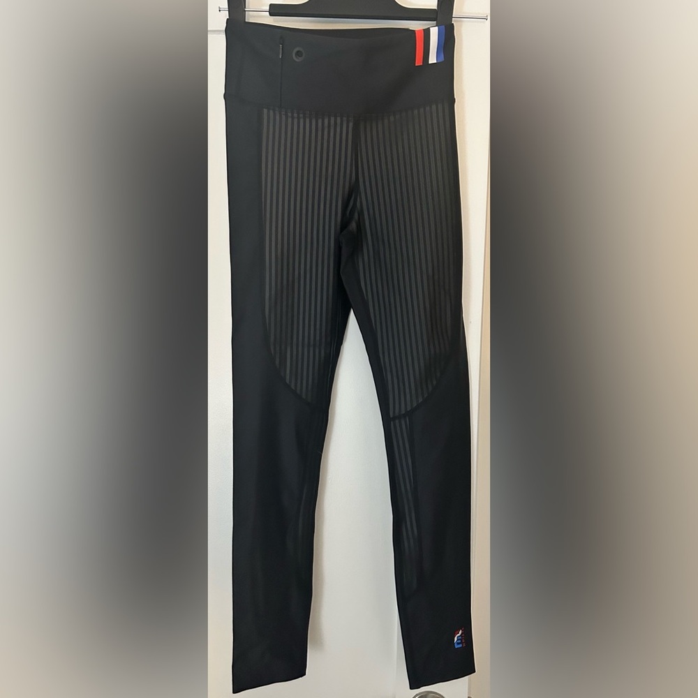 P.E Nation Black Leggings with Striped Detail